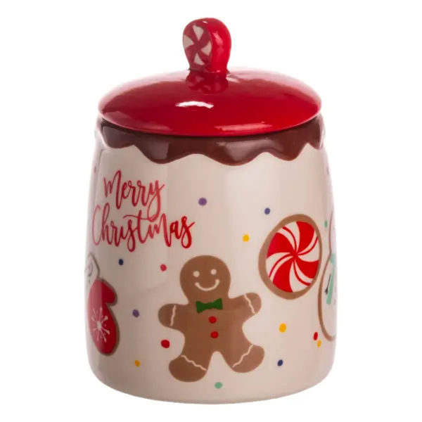 Банка для сипучих продуктів з кришкою з порцеляни 9×13 (см) Merry Christmas CR-1-42 - фото №9