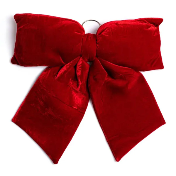 Оксамитовий бант для декору на ялинку 45×50 (см) Бордовий CR-2-2 - фото №3