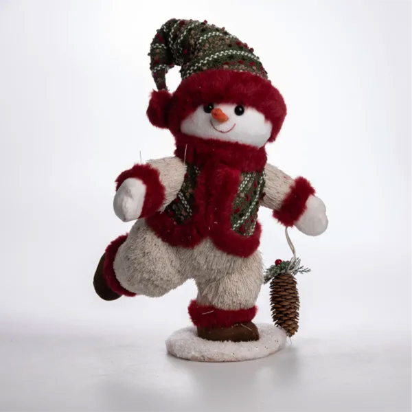 Новорічна фігурка Сніговик з шишкою 26×21×38 (см) CR-4-15 - фото №7