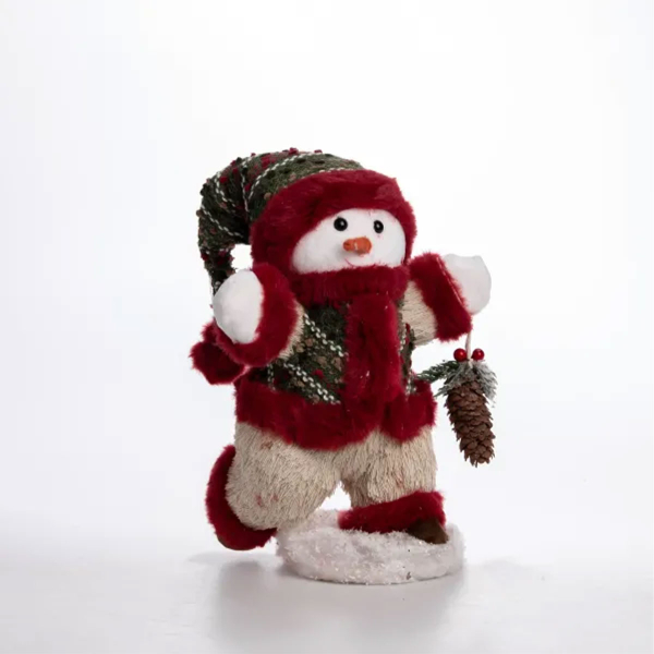Новорічна фігурка Сніговик з шишкою 19×17×40 (см) CR-4-16 - фото №6
