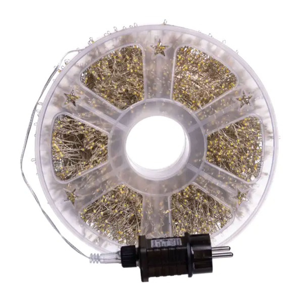 Новорічна гірлянда кімнатна роса Хвойна лапа 50 м 1500 LED білий провід Мультиколор D1500L50MWML - фото №5