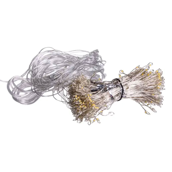 Новорічна гірлянда кімнатна штора роса Хвойна лапа 3х3 м 600 LED Біле світло D600LED3MW - фото №7