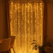 Новорічна гірлянда кімнатна штора роса Хвойна лапа 3х3 м 600 LED Жовте світло D600LED3MY - фото №8