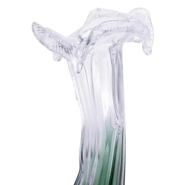 Декоративна скляна ваза для квітів 29 см фігурна Зелена HP-9-1 - фото №4