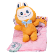 Дитяча м'яка іграшка Лабубу з пледом 54 см плюшева Жовта ТМ COLORFUL HOME LAB3Y - фото №1
