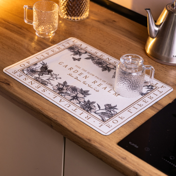 Діатомітовий килимок на кухню для сушіння посуду Garden Realm 30×40 (см) HP-42-23 - фото №4
