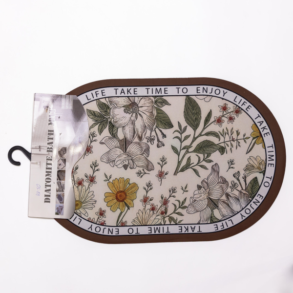 Килимок діатомітовий Floral Oval 38*58 см універсальний овальний HP-42-50 - фото №3