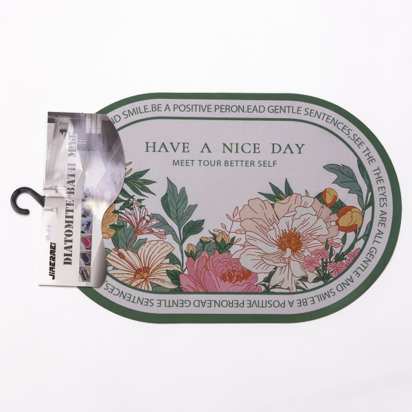 Діатомітовий овальний килимок Have A Nice Day 38×58 (см) вологопоглинальнючий HP-42-59 - фото №3
