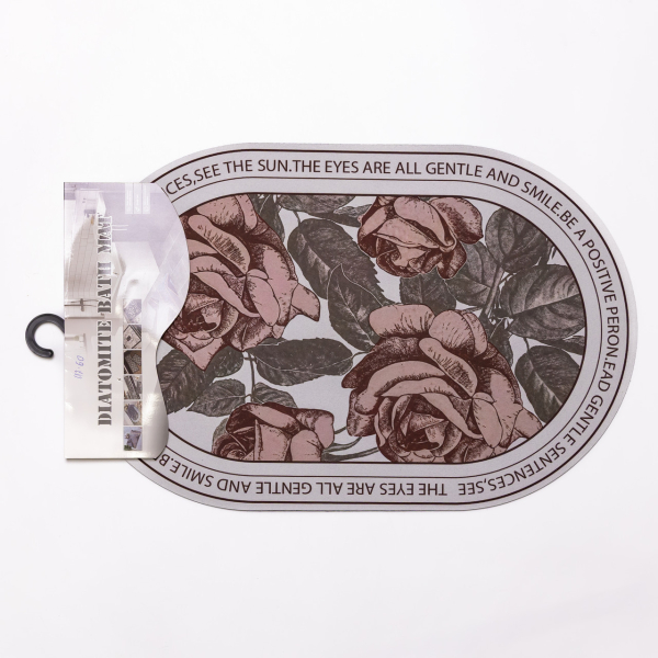 Діатомітовий овальний килимок Sentences 38×58 (см) вологопоглинальнючий HP-42-60 - фото №3