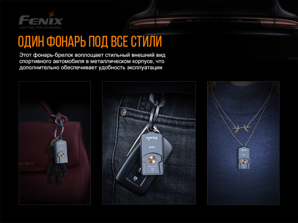 Ліхтар наключний Fenix E03R V2.0, сірий - фото №23