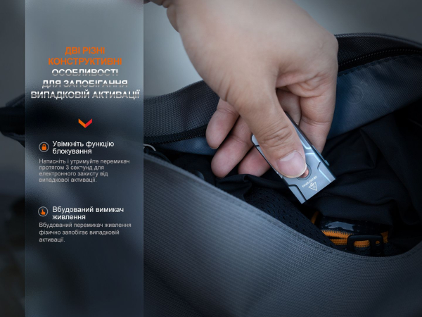 Ліхтар наключний Fenix E03R V2.0, синій - фото №11