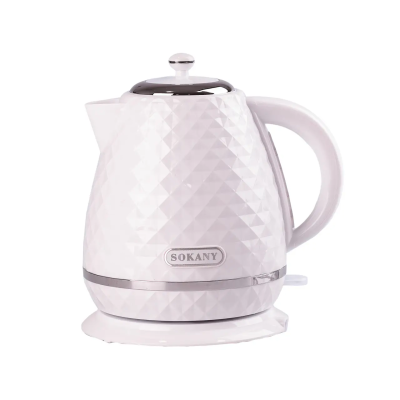 Електрочайник Sokany 1,7 л дисковий з автовідключенням 2200 Вт Білий SK-1032W - фото