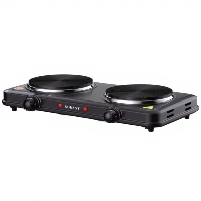 Електроплита двоконфоркова Sokany настільна плита 2000 Вт електрична плитка портативна для дому дачі SK-5107 - фото