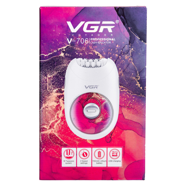 Епілятор жіночий електричний VGR 2 швидкості HPV706P - фото №6