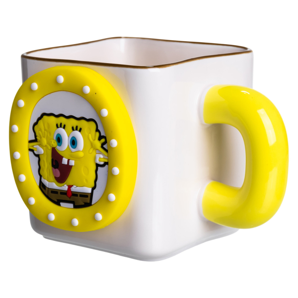 Порцелянова чашка "Губка Боб" з магнітним декором 500 мл, Кружка дитяча чашка із порцеляни на подарунок FM-12Y - фото №4