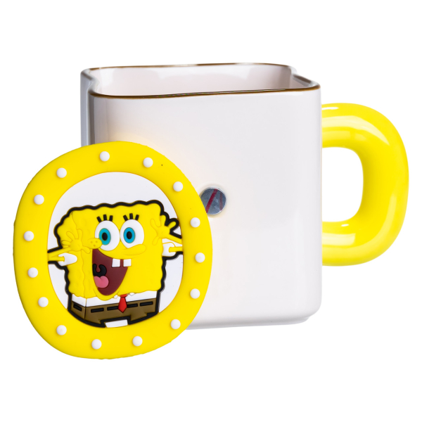Порцелянова чашка "Губка Боб" з магнітним декором 500 мл, Кружка дитяча чашка із порцеляни на подарунок FM-12Y - фото №5