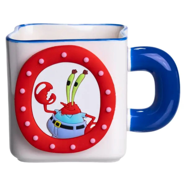 Порцелянова чашка "Містер Крабс" з магнітним декором 500 мл, Кружка дитяча чашка із порцеляни на подарунок FM-12BL - фото №6