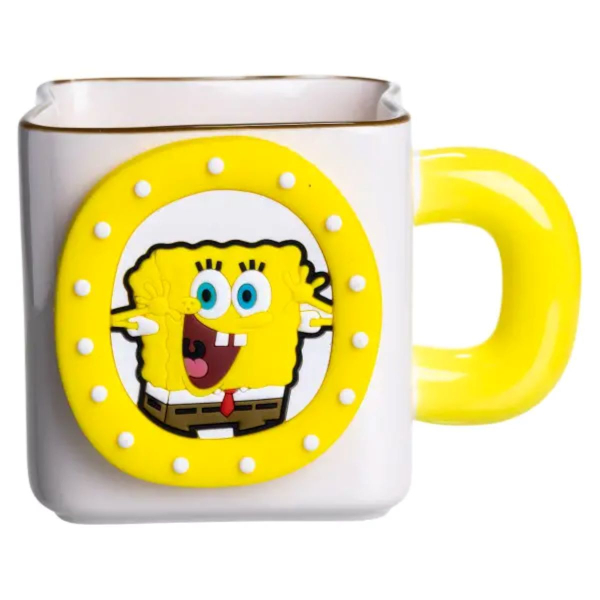 Порцелянова чашка "Губка Боб" з магнітним декором 500 мл, Кружка дитяча чашка із порцеляни на подарунок FM-12Y - фото №6