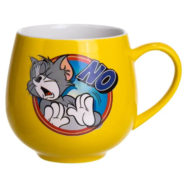 Святкова порцелянова чашка "Веселі Герої" 400 мл, Кружка дитяча із порцеляни на подарунок Жовта FM-13NO - фото №4