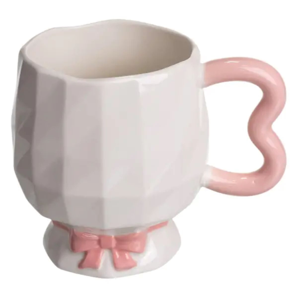 Чашка порцелянова на ніжці 400 (мл) оригінальна кружка на подарунок чашка для чаю та кави Рожевий FM-39C - фото №5