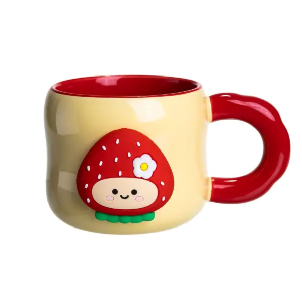 Кубок порцелянова з магнітом Поулиниця 400 (мл) подарункова кружка прикольна чашка для дітей на подарунок Жовтий з червоним FM-53A - фото №6