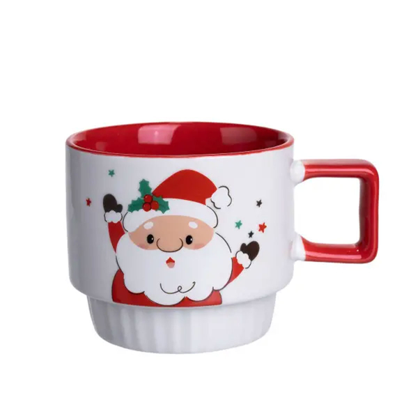 Новорічна порцелянова Санта 400 (мл) Біла з червоним Yiwu FM-CS-50D - фото №5
