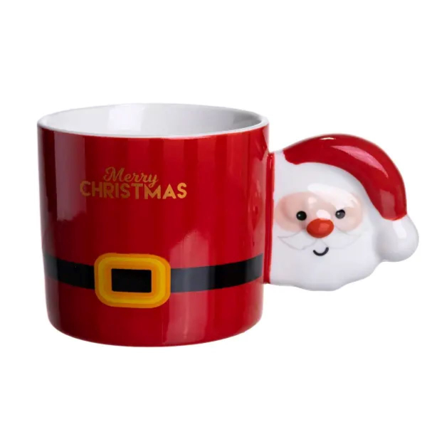 Чашка порцелянова новорічна Merry Christmas 350 (мл) Червона Yiwu FM-CS-51R - фото №5