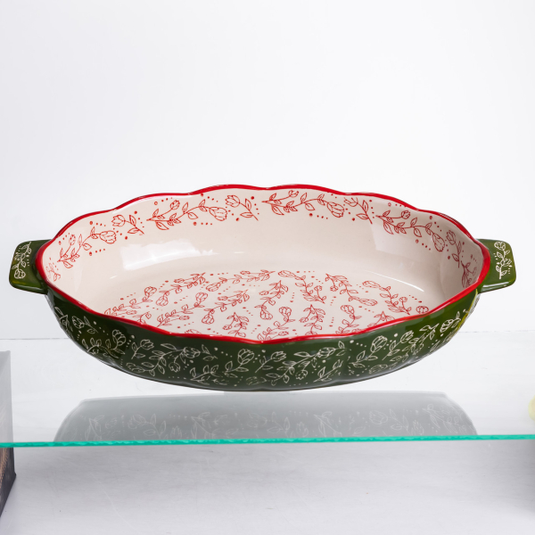 Форма для запікання та сервірування Vintage Овальна з ручками HM04-14 - фото