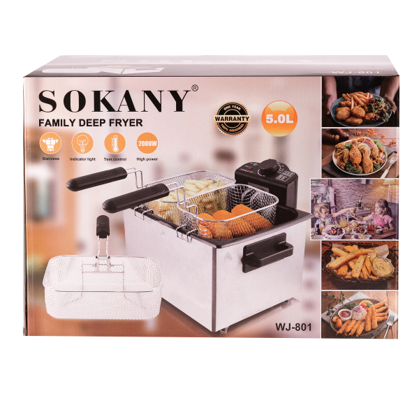 Фритюрниця Sokany WJ801 електрична на 5 літрів, професійна - фото №7