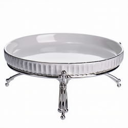 Фруктовниця порцелянова на металевій підставці Ø20 (см) кругла Золото LB-1570G