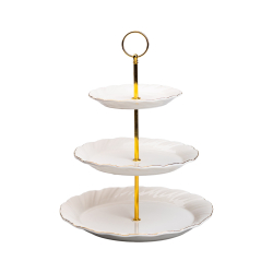 Етажерка для фруктів і десертів 3-ярусна порцелянова біла HP-7-731