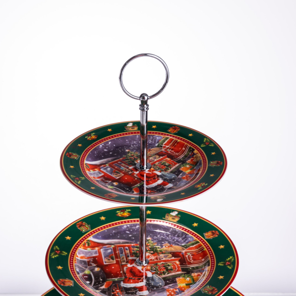 Фруктовниця на 3 яруси Santa новорічна фуршетна HP-SDHK-9 - фото №2