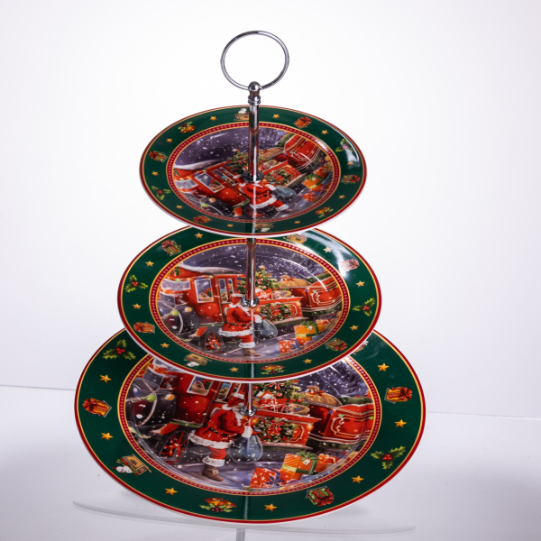 Фруктовниця на 3 яруси Santa новорічна фуршетна HP-SDHK-9 - фото №4