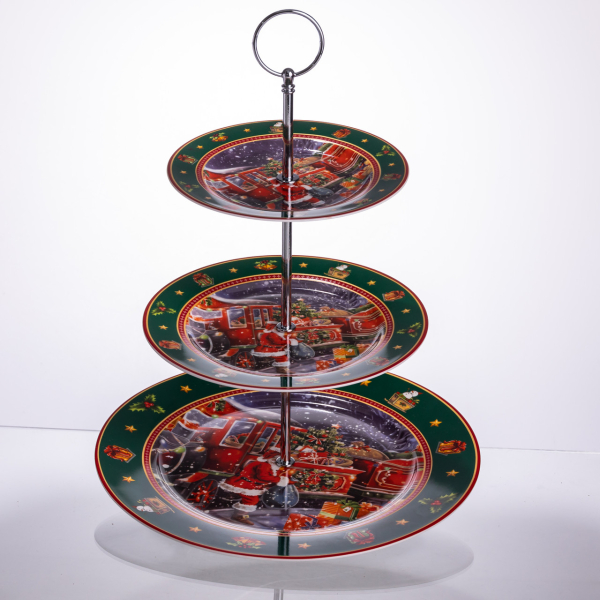 Фруктовниця на 3 яруси Santa новорічна фуршетна HP-SDHK-9 - фото №7