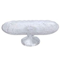 Фруктовниця скляна на ніжці 33.5х15х10 см овальна ваза для фруктів HP-YH-82