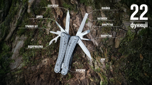 Мультитул Multi Tool Ganzo G105, Сріблястий - фото №55