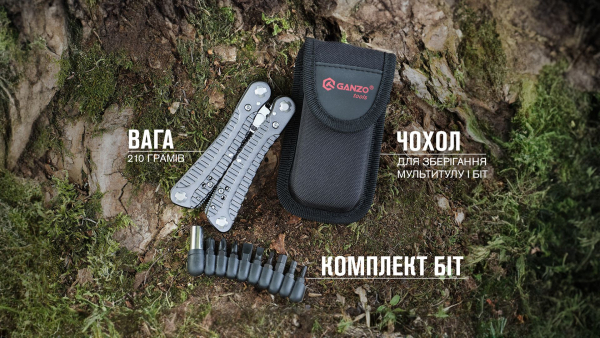 Мультитул Multi Tool Ganzo G105, Сріблястий - фото №56