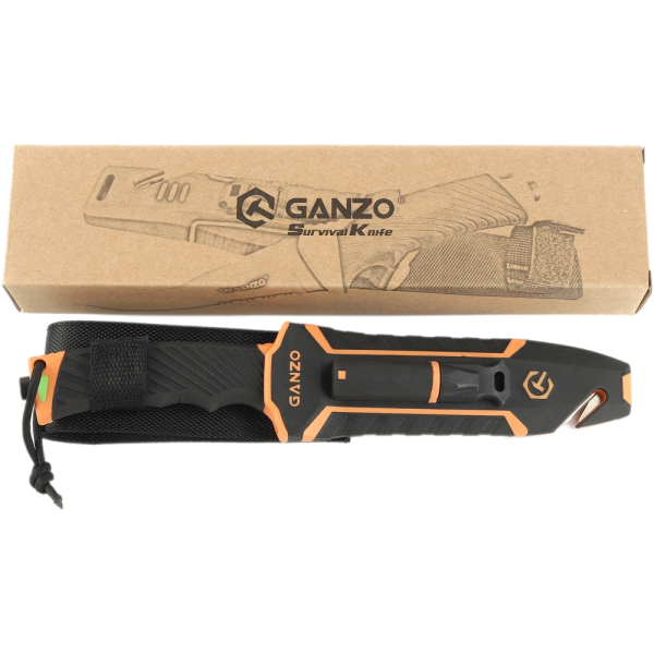 Ніж Ganzo G8012V2-OR помаранчевий (G8012V2-OR) з паракордом - фото №9