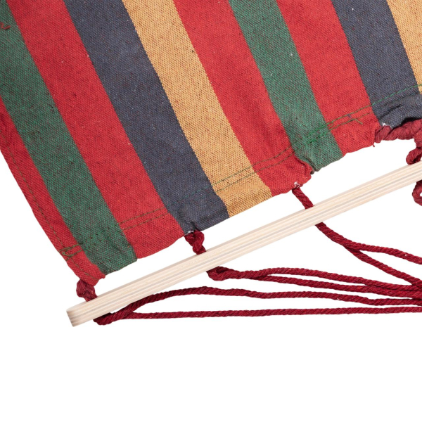 Гамак туристичний підвісний тканинний 174х80 см з планкою Червоний SJ-0010-2R - фото №3