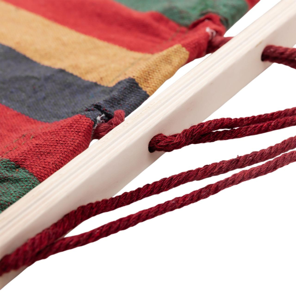 Гамак туристичний підвісний тканинний 174х80 см з планкою Червоний SJ-0010-2R - фото №5