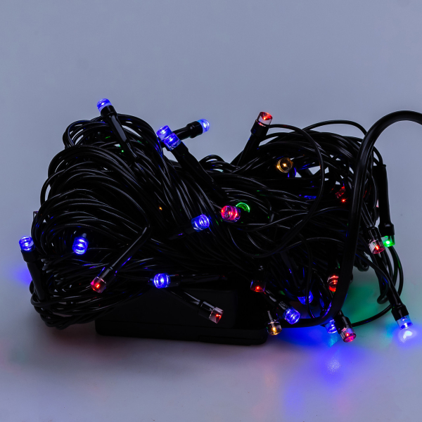 Гірлянда нитка 6м на 50 LED лампочок світлодіодна чорний провід 8 режимів роботи M100LEDML - фото №7