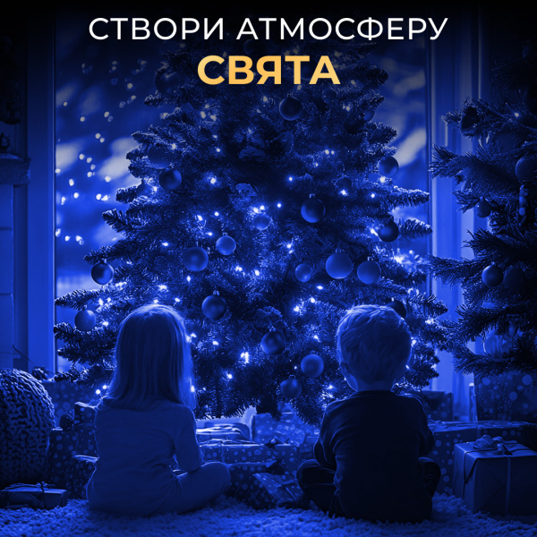 Гірлянда роса на пульті 100 метрів на 1000 led світлодіодів крапля на зеленому дроті синя 1000L100MGBL - фото №7