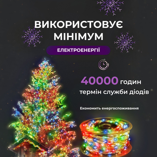 Гірлянда роса на пульті 200 метрів на 2000 led світлодіодів крапля на білому дроті мультиколор 2000L200MWML - фото №6