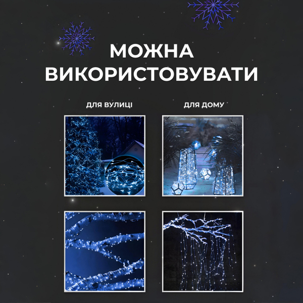Гірлянда роса на пульті 200 метрів на 2000 led світлодіодів крапля на білому дроті синя 2000L200MWBL - фото №3