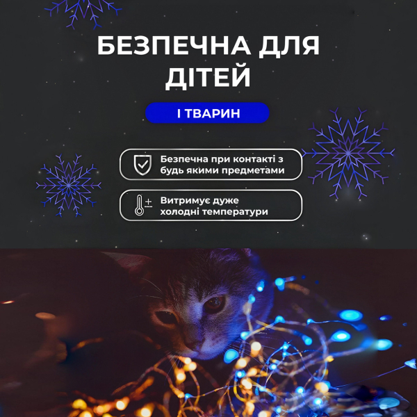 Гірлянда роса на пульті 200 метрів на 2000 led світлодіодів крапля на білому дроті синя 2000L200MWBL - фото №4