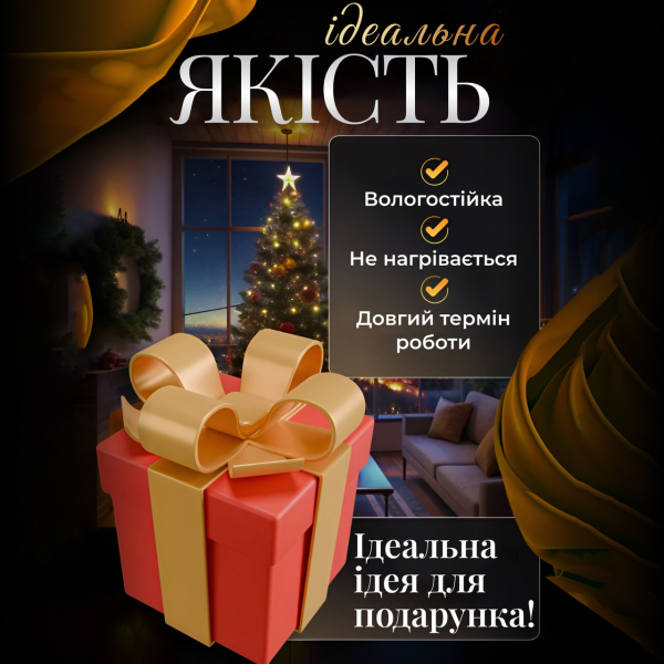 Гірлянда штора з фігурками Повітряна куля 3 метри 6 ламп тепле жовте світло 6L3MBAL - фото №4