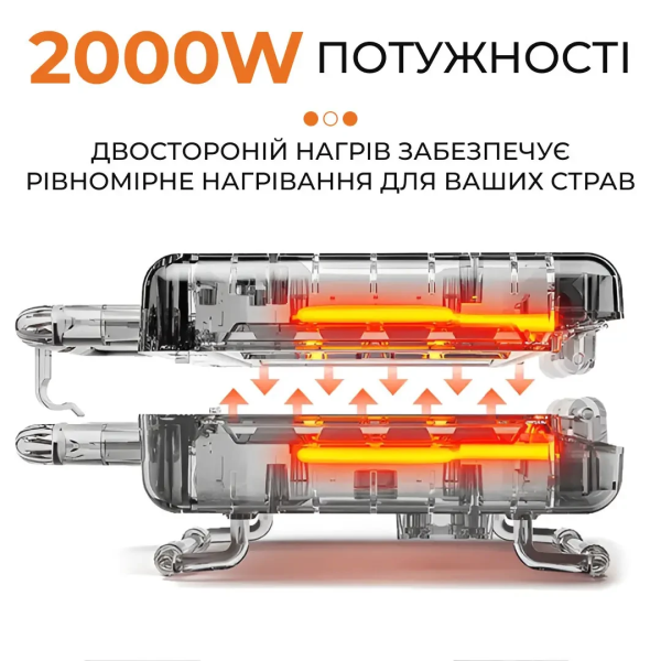 Гриль контактний Sokany KJ202SS 2000 Вт - фото №6