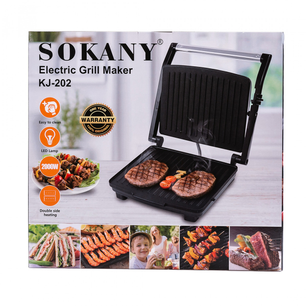 Гриль контактний Sokany KJ202SS 2000 Вт - фото №10