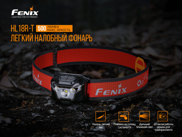 Ліхтар налобний Fenix HL18R-T V2.0 чорний - фото №20