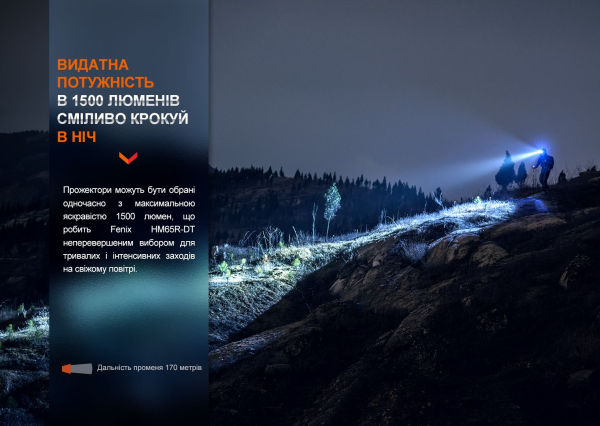 Ліхтар налобний для бігу Fenix HM65R-DT, фіолетовий - фото №8